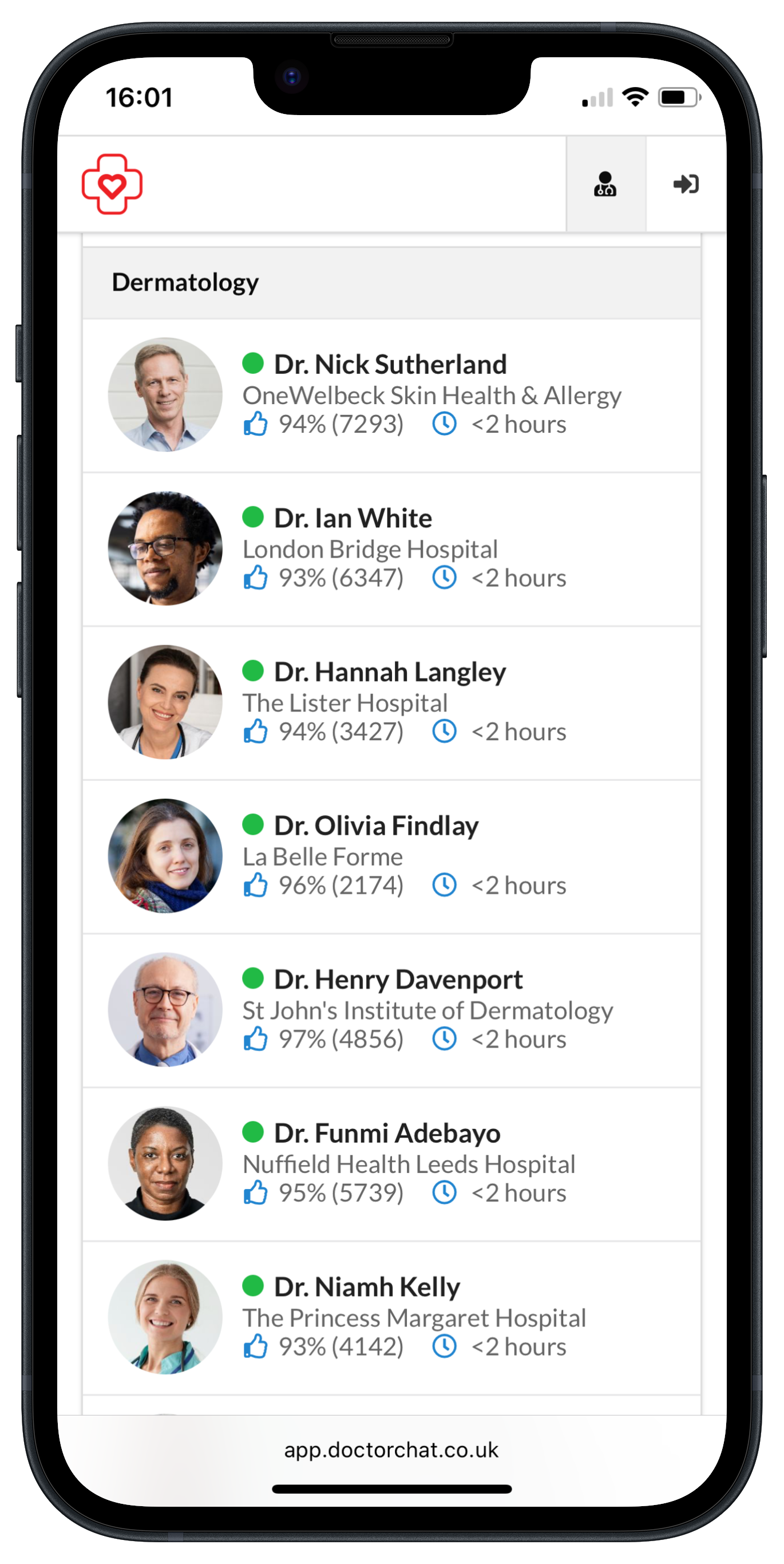 Aplicația Doctor Chat - telefon cu întrebare și răspuns de la doctor